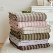 Nude sleeping single cotton quilt cover striped knitted cotton double quilt cover cotton cotton bed single quilt