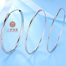 Pure S925 sterling silver earrings small earrings for men and women thin silver circle circle circle birthday gift