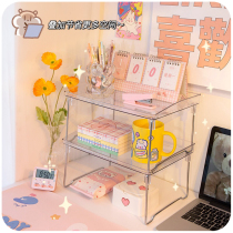 ins desk rack acrylic office desktop multi-level station dormitory artifact height rack table storage box