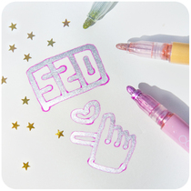 Outline pen double-line Pen flash marker pen students use highlighter pen to shake the sound of the same color Handbook special pen stationery