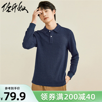 Zortanu Polo Mens Thickened Waffag Fashion Turtleneck American Polo Jersey Man Long Sleeve 01011783