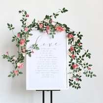 Chasing flowers (winding flowers vines) emulation flower vines wall decoration fake flower wedding decoration clothing shop window air conditioning piping