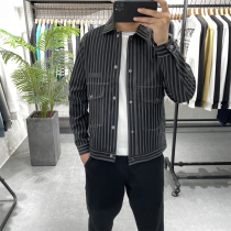 Spring New Strip Leather Dress Men and Hanging Cover Youth Leisure Leather Jacket plus-woven Top