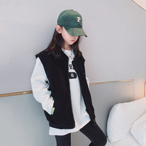 Aijin girls waistcoat 2022 spring dress new CUHK Tong Han Edition Loose Casual Jacket Children Outwear Vest