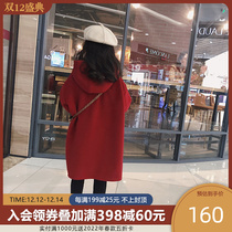 Girls Wing Coat 2021 Winter New Year New Year with foreign style Horn Buckle Buckle Childrens Tweed Thickened Coat