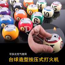 Billiard shape Metal Round inflatable Lighter Random Billiard Club Push-on polished billiard club head