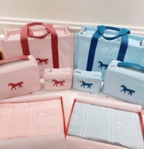 Hjia new high-set two-color pony pattern mommy bag for external travel diaper bag powdered milk large capacity multifunction
