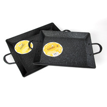 Korean imported KING square baking tray non-stick eight-belt pot rectangular cooking plate non-stick frying plate barbecue plate