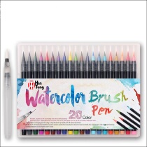 Soft head watercolor pen set Painting drawing stationery student adult brush painting 20 color color brush head boxed