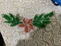 Bright sequin flower dance suit to be served with decorative flowers