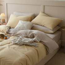 Category A Baby Grade Knit Cotton Four Pieces Nude Sleeping Pure Cotton Sky Cotton 100 Full Cotton Quilted Bed Linen Bed