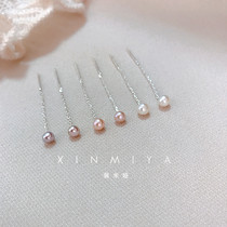 Xin Mia 925 sterling silver small ear line female freshwater pearl 2021 new trendy quality long tassel earrings earrings