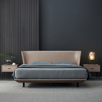 Italian minimalist designer zhen leather bed 1 8 meters of small-sized thin bed edging bed modern minimalist light luxury wedding bed