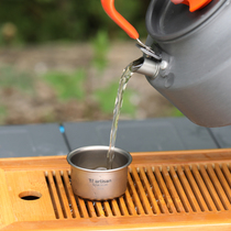 Outdoor pure titanium kung fu tea cup tea cup casual camping Home portable tea set Cup 35ml