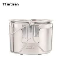 Titanium artisan outdoor mug cup toostyle 304 stainless steel 700ml folded handle camping corrosion resistant high temperature