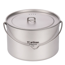 Titanium craftsman outdoor pure titanium hanging pot 2800ml large-capacity pot camping picnic portable household single-pot cooker