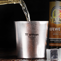 Titanium Craftsman Pure Titanium Double Water Cup Beer Cup Adult Wide Diameter Travel Home Camping Ultra Light Portable Coffee Cup