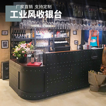 Bar counter Cashier shop Small commercial counter Bar milk tea shop Industrial style creative corner reception desk