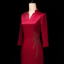 2021 High-end Mother Wedding Banquet Dress Spring and Autumn Evening Gown Mother-in-law Cheongsam Evening Dress Plus Size Dress
