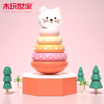 Wood Playing World No Tumblle Laminata Laminata baby can nibble with Toys Childrens sleeve Trap Tower Stacks Lap