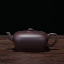 210cc full hand-made good mud purple muddy round square purple clay pot collection auction hidden square pot