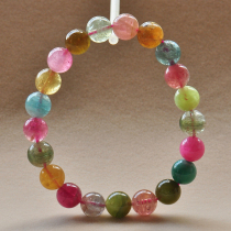 A brand new candy-colored rainbow single-circle bracelet 9 mi 25g Brazilian natural tourmaline bracelet female 11854 spot