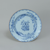 Overseas return flower (old - packed with certificate) blue flower blue flower blue plate