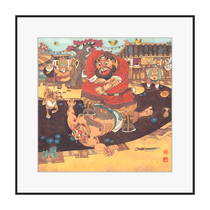 (sent with a framed) traditional name Water Margin (Rutis boxing and boxing town of Kansai) Chen Dai Qings signature printmaking