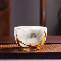 999 real gold pure hand-painted gilt craft founder of provincial gilt Xiao Jianhui tea cup tea cup