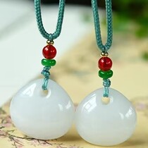 Perfect without miscellaneous goat fat 1st grade white and field gold silk white jade money bag pendant real jade pendant pendant