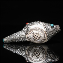The Old Tibetan Silver Sea snail Eight Treasure of the Fabscrew H-1171