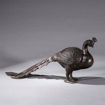 The old Tibetan lacquered gold peacock nestle with the foes H-4355