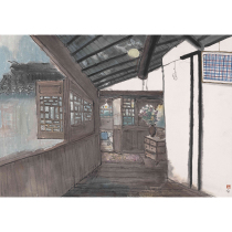 (Double Twelve Leaks) Limited Edition Painting by Yang Jiwen Member of China Oil Painters Association (Ancient Town in Rain)