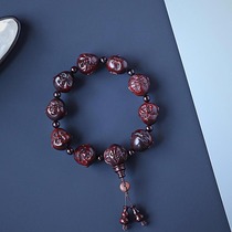 Red sandalwood beads (eighteen arhings) bracelet-M00389