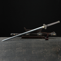 White gold silver Tang sword (Xuanzongs gold silver bronze dress with eight-side patterned steel burning edge black sandalwood) unopened