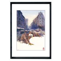 (Photographed minus 20) (Adiao Xiongying) Water color painter Zhang Yi (Eagle) Sign up for the limited edition of the painting