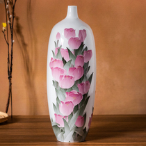 Large Instrumental Collection Department 30 Anniversary Porcelain Pure Hand Painted High White Jade Clay Porcelain Friendship Vase Willow Leaf Bottle Pendulum