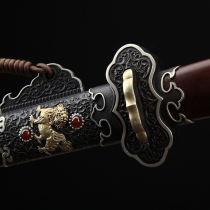 The Golden Silver Tang Sword (octafacial patterned steel acid branch wood) Provincial master Ji Satoshi unopened with a long sword