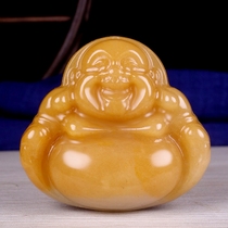 The release of the missing bracelet is full of yellow Buddha signs Yunnan Longling Huanglongyu < laughing at the mouth often open > pendant hz00215
