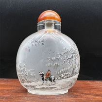 Old Hide Two Midsection Snuff Snuff Pot in Hand-painted Collection Gift Bogu Pendulum