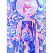 (Double 12 Direct Purchase Price) Design Master Award Tong Tong (Dunhuang-Moon) Limited Edition Painting
