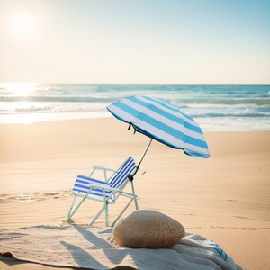霞齐沙滩椅夹具伞折叠夹子伞印刷广告logo露天户外椅子超轻遮阳沙