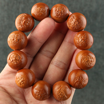 1 9x1 9cm positive round light beads (dammoise) Ching non works olive nuclear sculpted three flowers old oil core