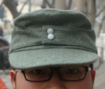 WWII German mountain hat German winter hat Green woolen fabric