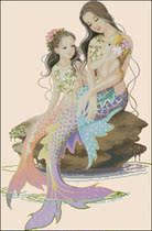 Super Clear Color Cross Stitch Redrawing Paper Source Document Mermaid Mother Daughter 219 332