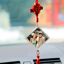 Crystal Image custom crystal Photo Crystal Photo Custom Car pendant diamond Chinese knot car hanging