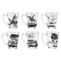 Home element cute heat-resistant glass simple childrens Milk Cup Aike Aini series 6-Piece Gift Box