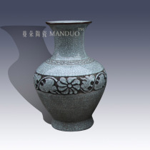 Jingdezhen culture classical decorative countertop vase high-grade mahogany furniture decorative crack glaze vase