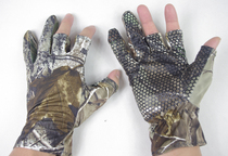 Bionic camouflage half-finger gloves Cool ultra-thin elastic hunting gloves Camouflage gloves Leaf camouflage gloves summer models