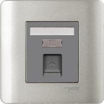 Schneider switch socket Schneider Chisheng light switch silver gray telephone socket panel